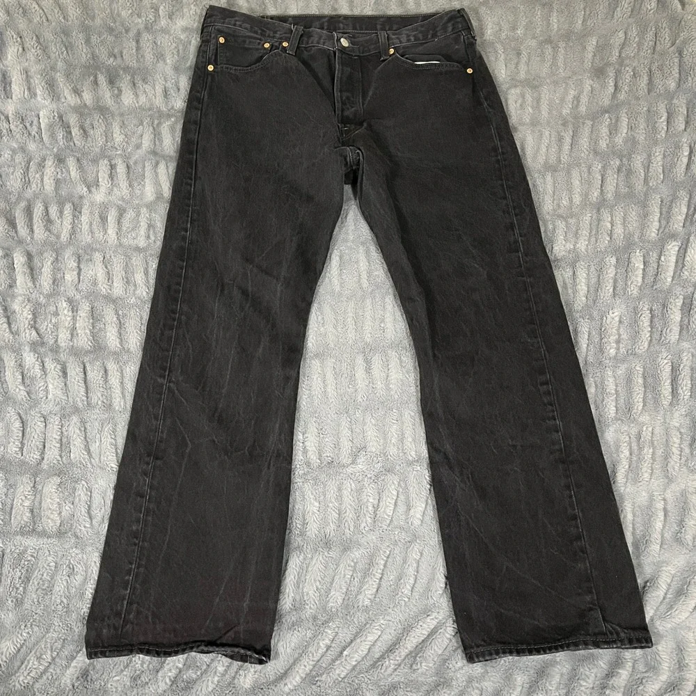 Levi Strauss Co 501 Original Riveted Mens Black Denim Jeans W38 L32